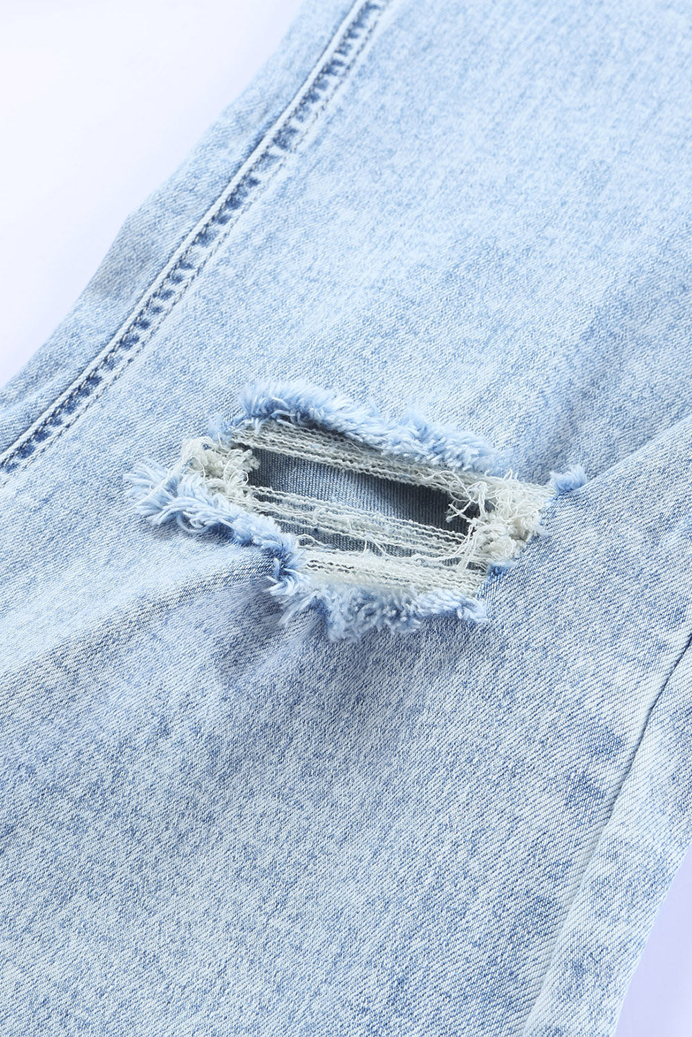 กางเกงยีนส์ Flare Blue Distressed Acid Wash สีฟ้า